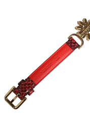 Dolce & Gabbana Red Leather Waist Belt