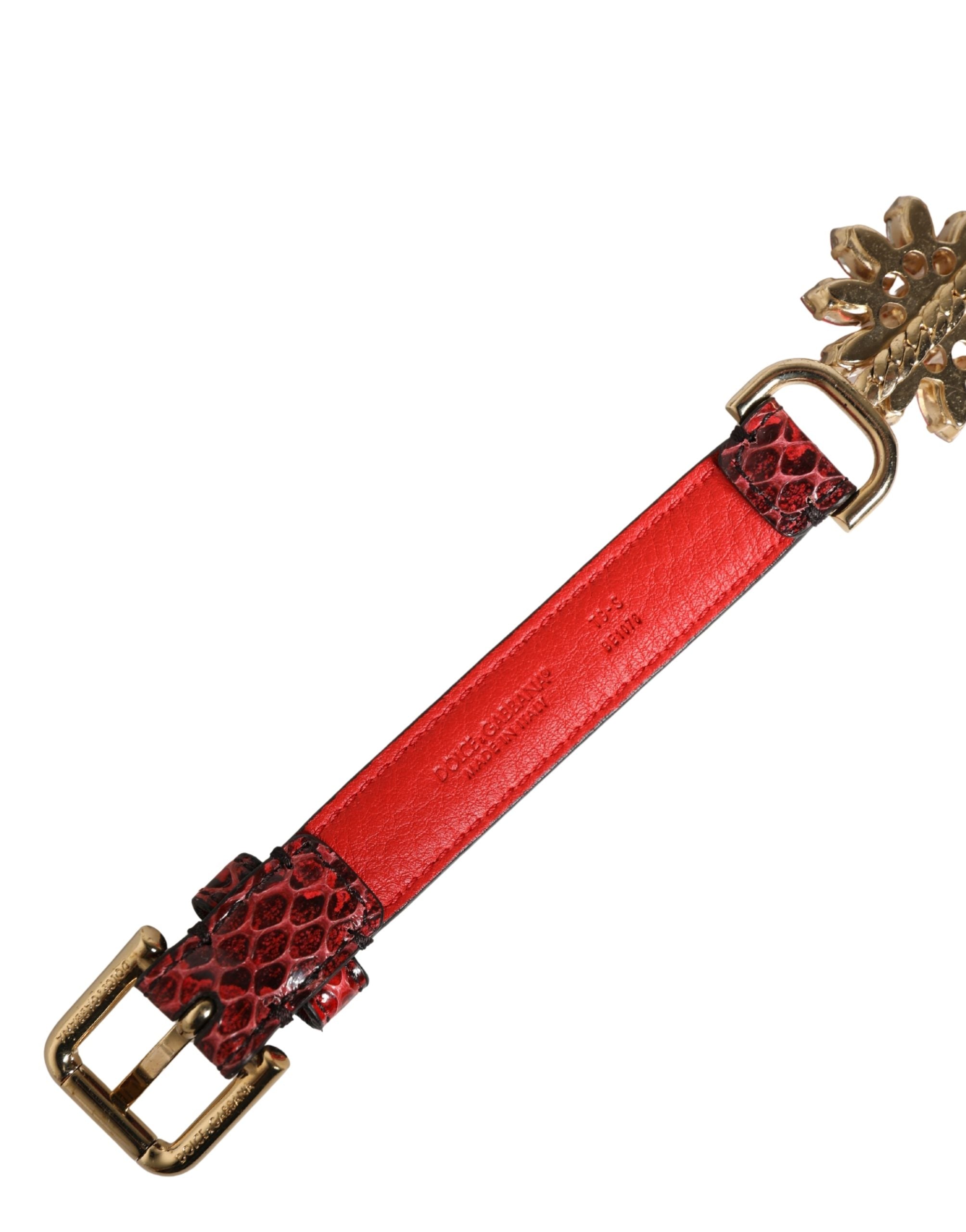 Dolce & Gabbana Red Leather Waist Belt
