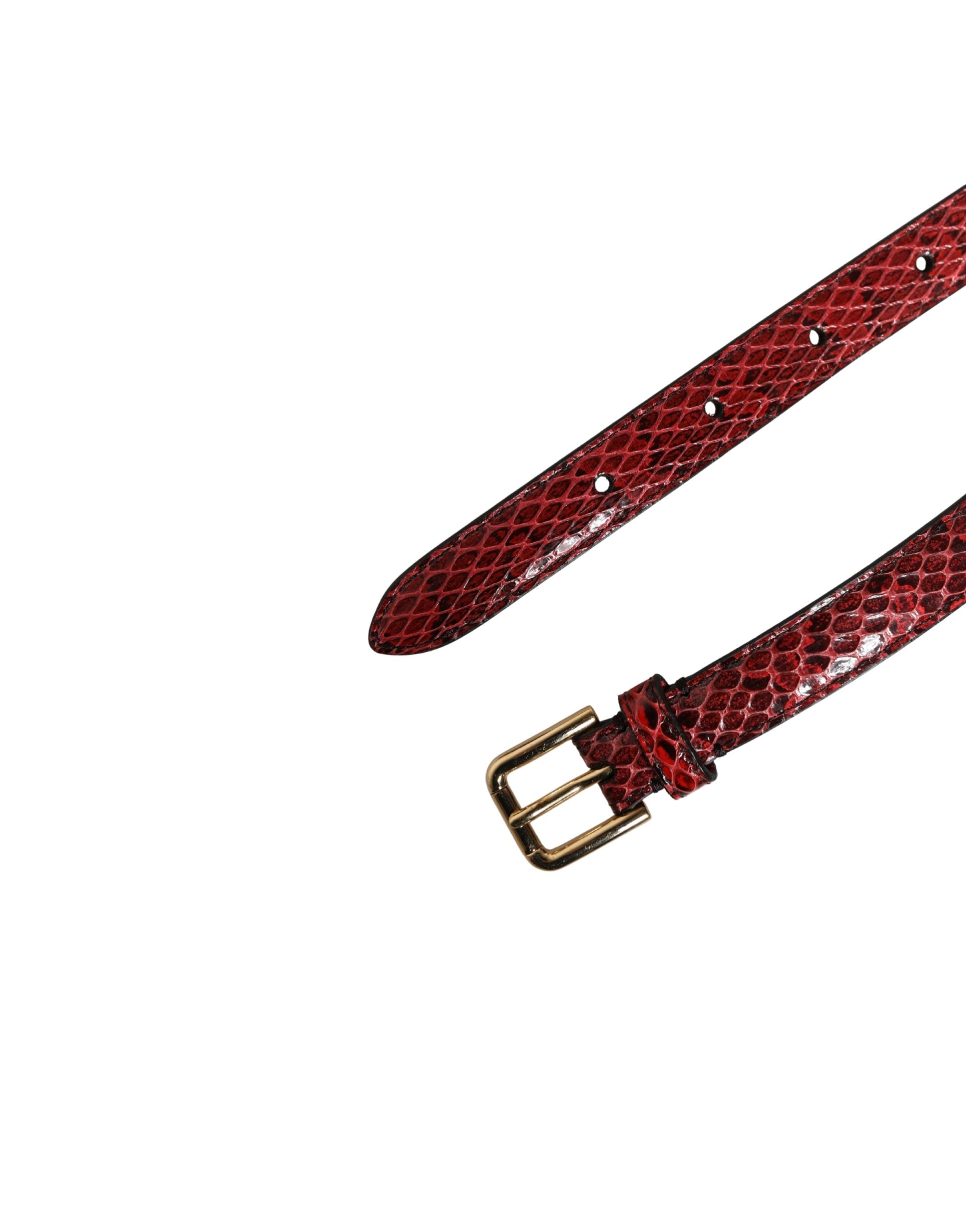 Dolce & Gabbana Red Leather Waist Belt