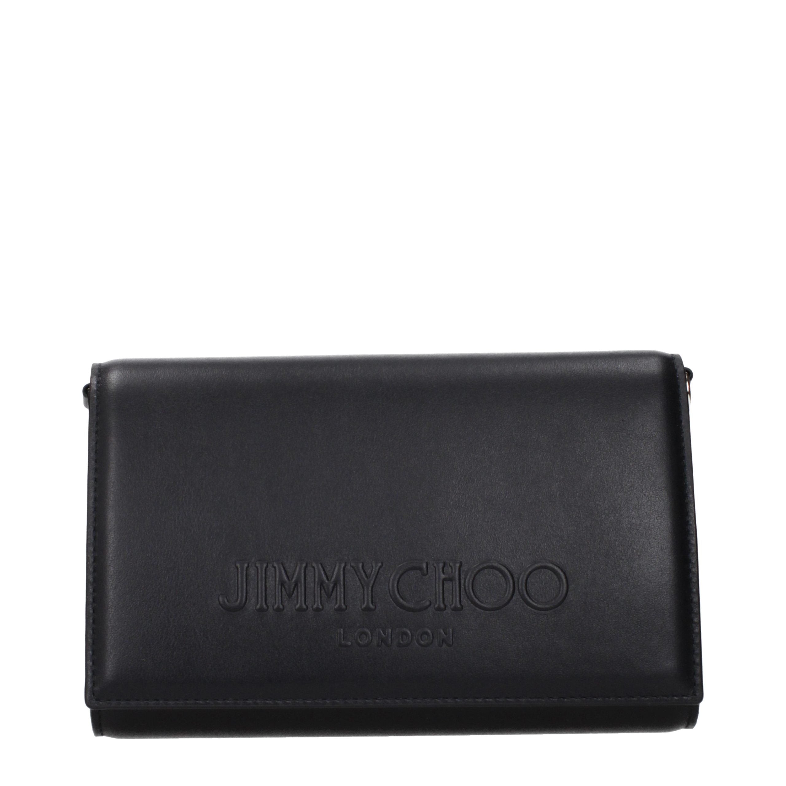 Jimmy Choo Black Leather Clutch Bag