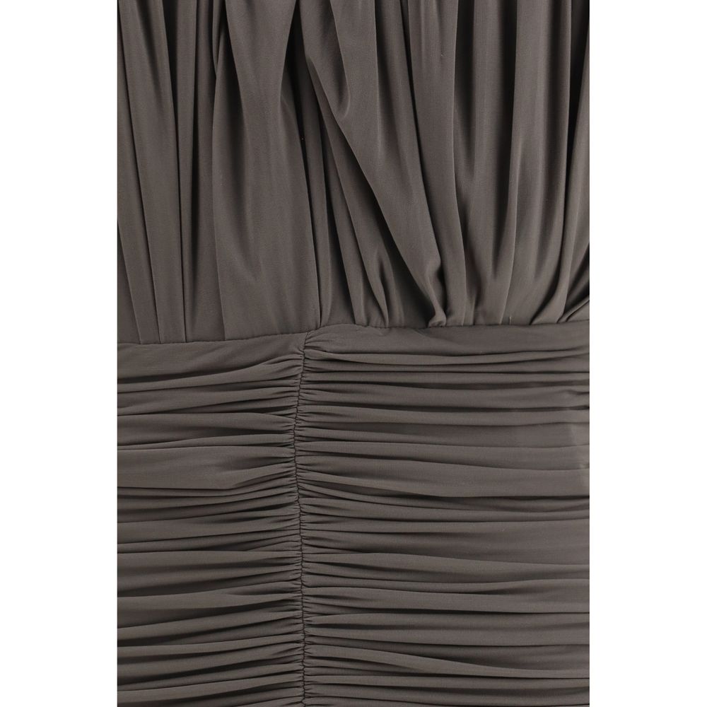 Magda Butrym Brown Copper Cupro Mini Dress