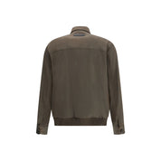 Brioni Bicolor Wool Full-Length Jacket