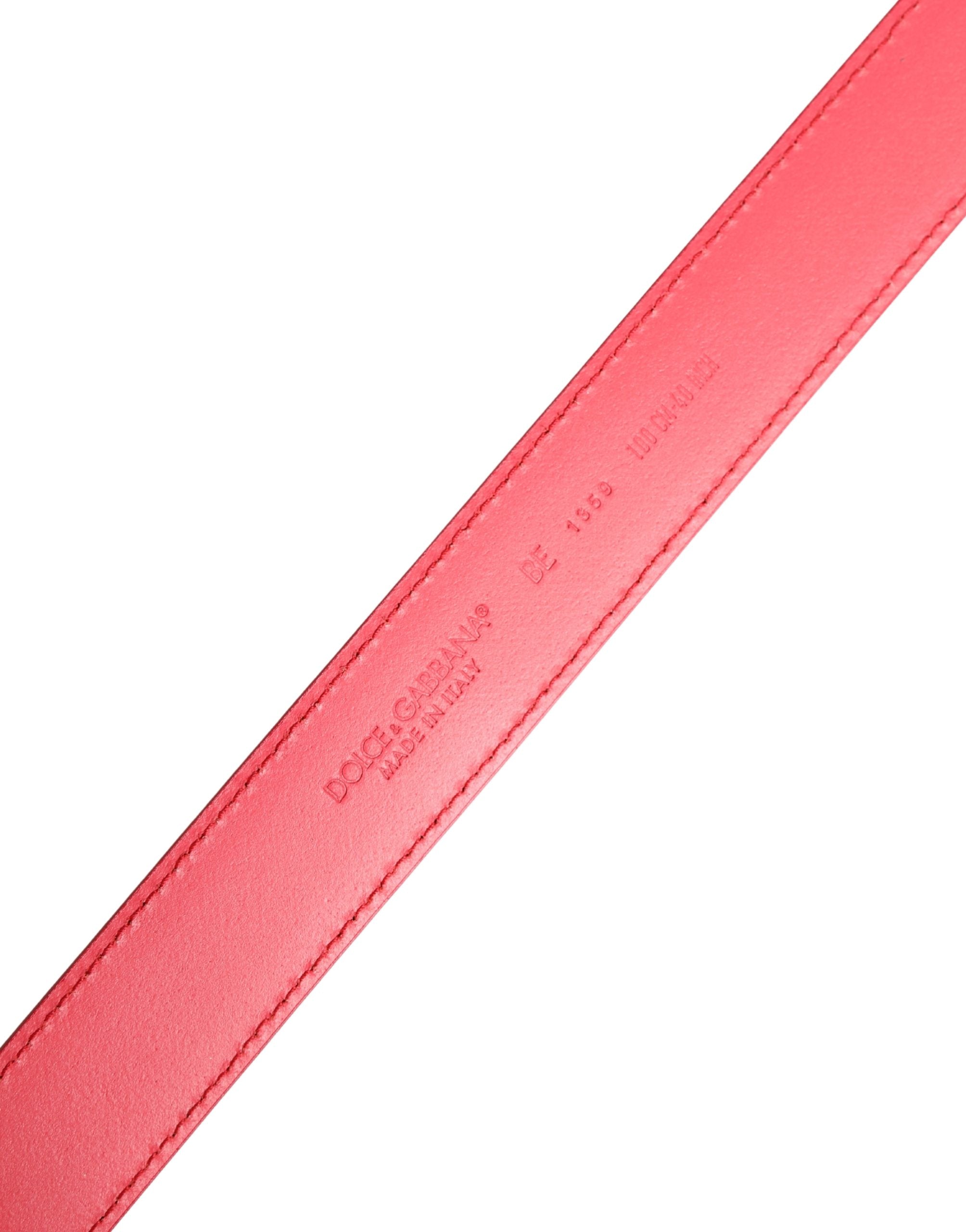 Dolce & Gabbana Pink Calf Leather Belt