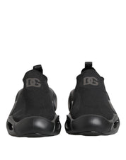 Dolce & Gabbana Black Polyester Low Top Sneakers