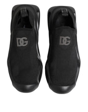 Dolce & Gabbana Black Polyester Low Top Sneakers