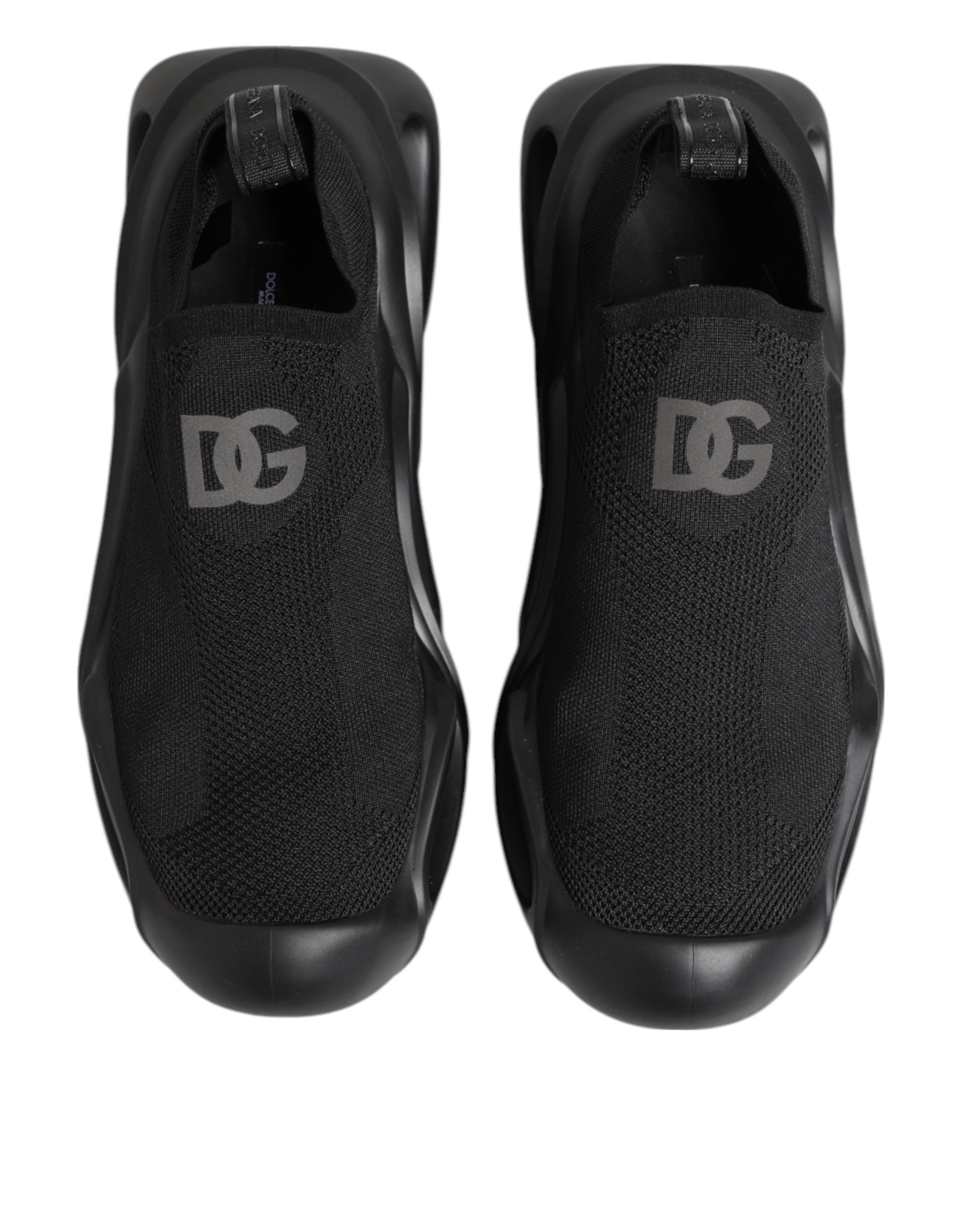 Dolce & Gabbana Black Polyester Low Top Sneakers