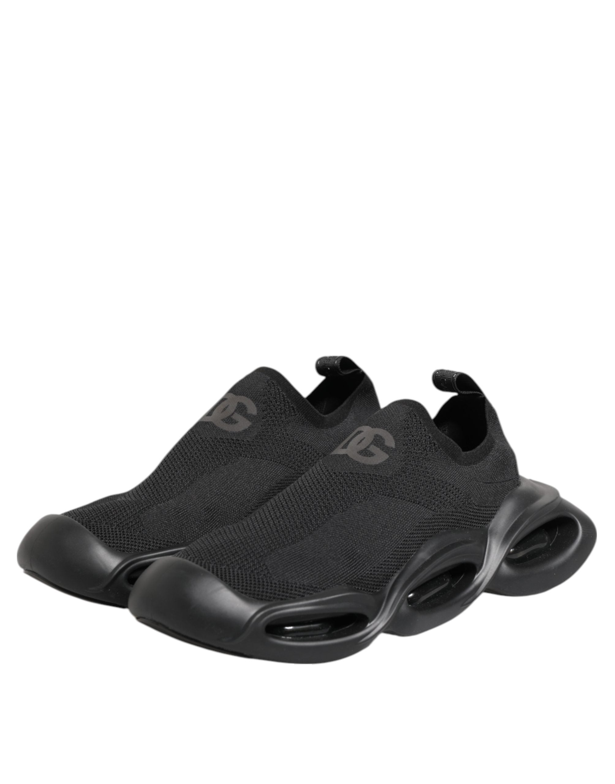 Dolce & Gabbana Black Polyester Low Top Sneakers