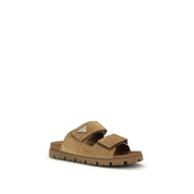 Prada Brown Calf Leather Strap-On Sandals