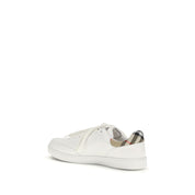 Burberry White Calf Leather Low Top Sneakers