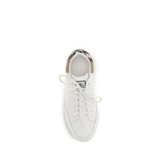 Burberry White Calf Leather Low Top Sneakers