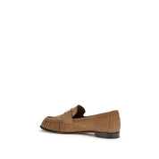Fendi Brown Suede Slip-On Loafers