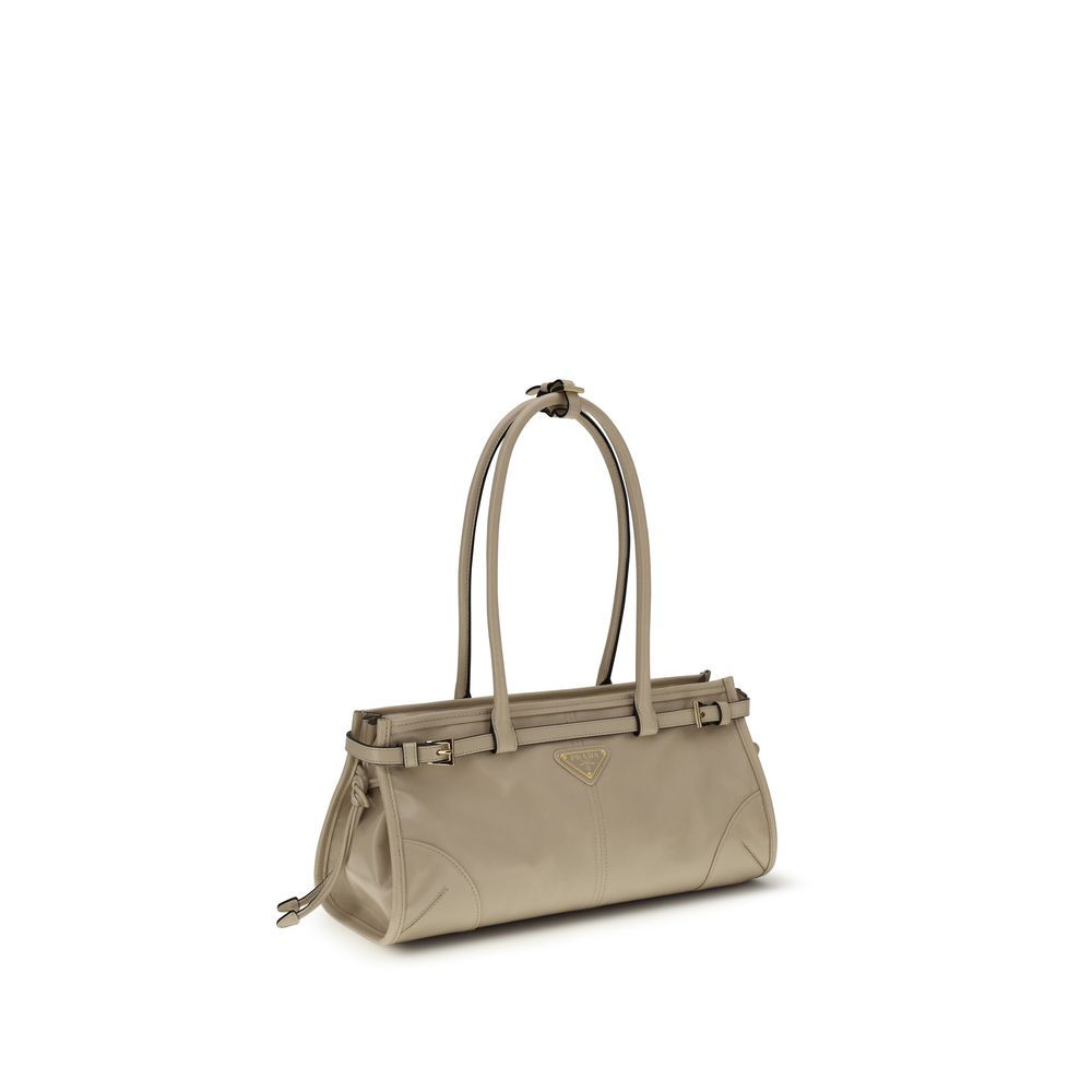 Prada Beige Calf Leather Shoulder Bag
