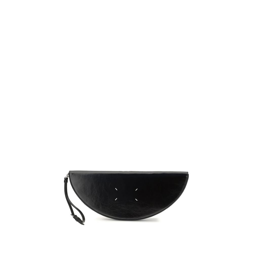 Maison Margiela Black Calf Leather Clutch Bag