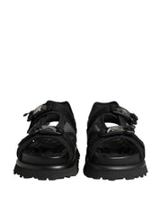 Dolce & Gabbana Black Leather Chunky Sandals