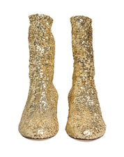 Dolce & Gabbana Gold Sequined Mid-Calf Boots