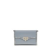 Valentino Garavani Blue Calf Leather Shoulder Bag