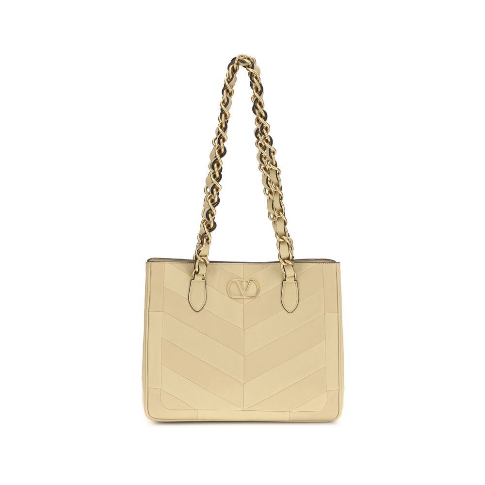 Valentino Garavani Gold Napa Leather Shoulder Bag