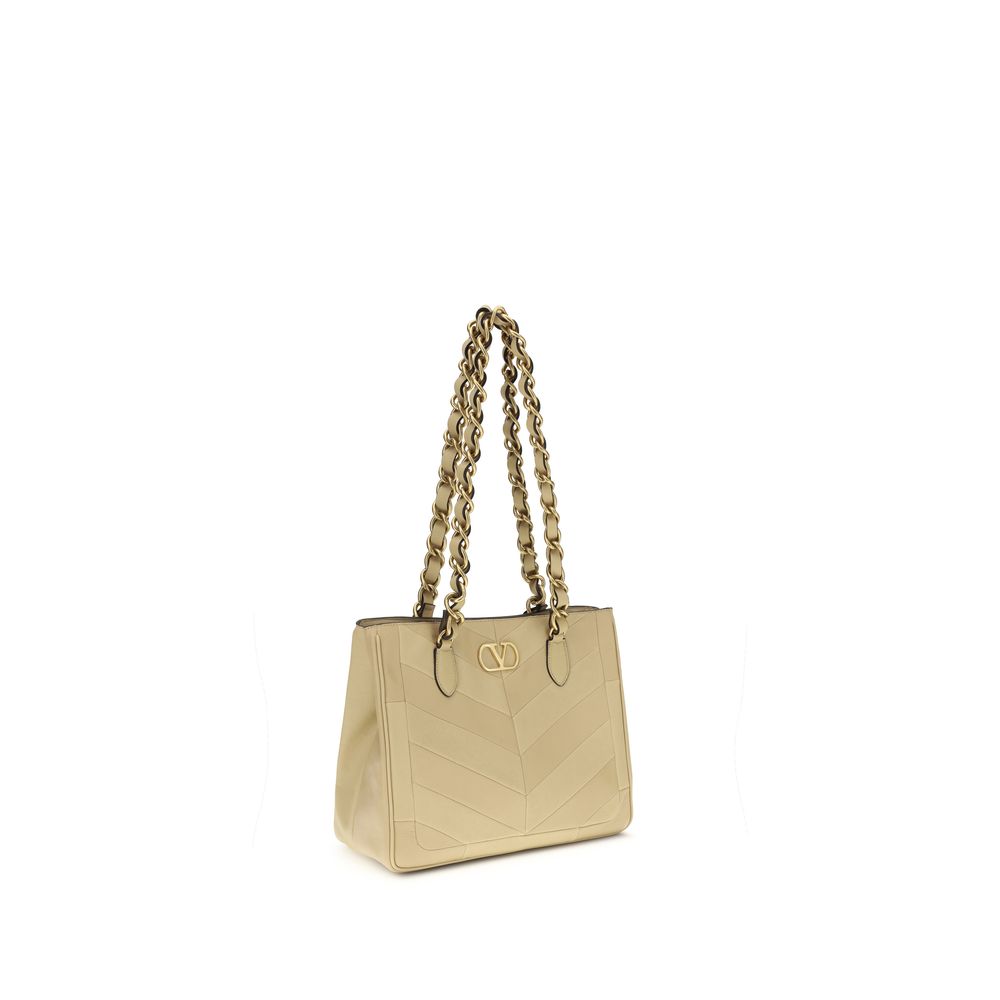Valentino Garavani Gold Napa Leather Shoulder Bag