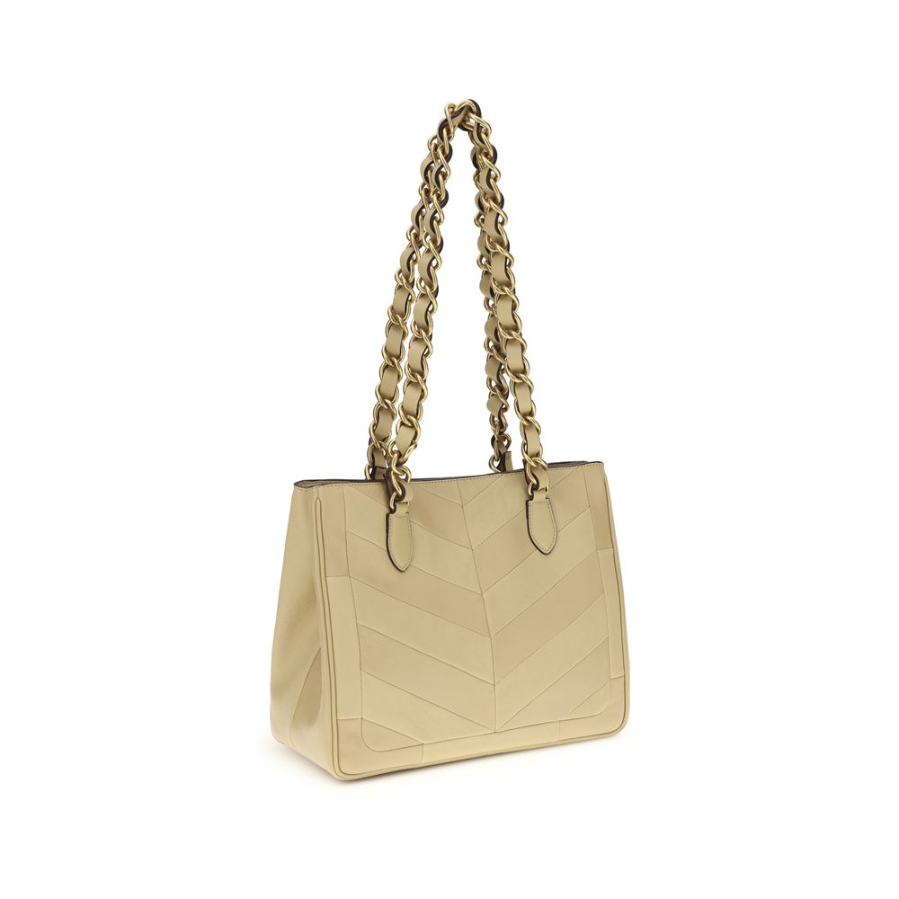 Valentino Garavani Gold Napa Leather Shoulder Bag