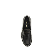 Prada Black Vintage-Effect Calf Leather Loafers