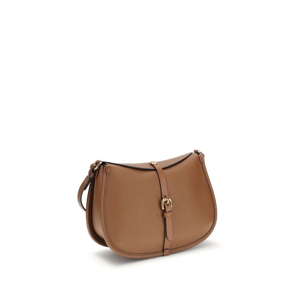 Etro Brown Calf Leather and Suede Shoulder Bag