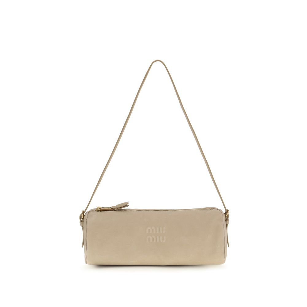 Miu Miu Beige Calf Leather Shoulder Bag
