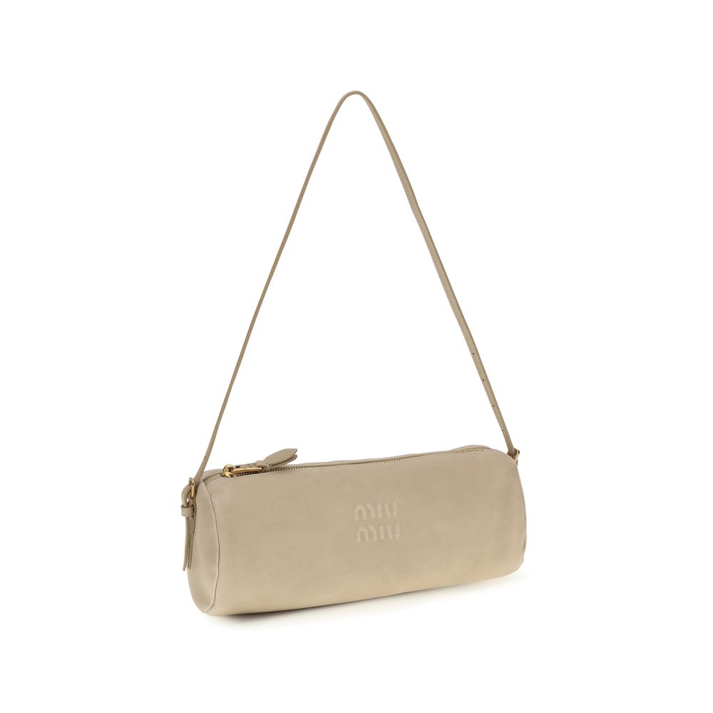 Miu Miu Beige Calf Leather Shoulder Bag