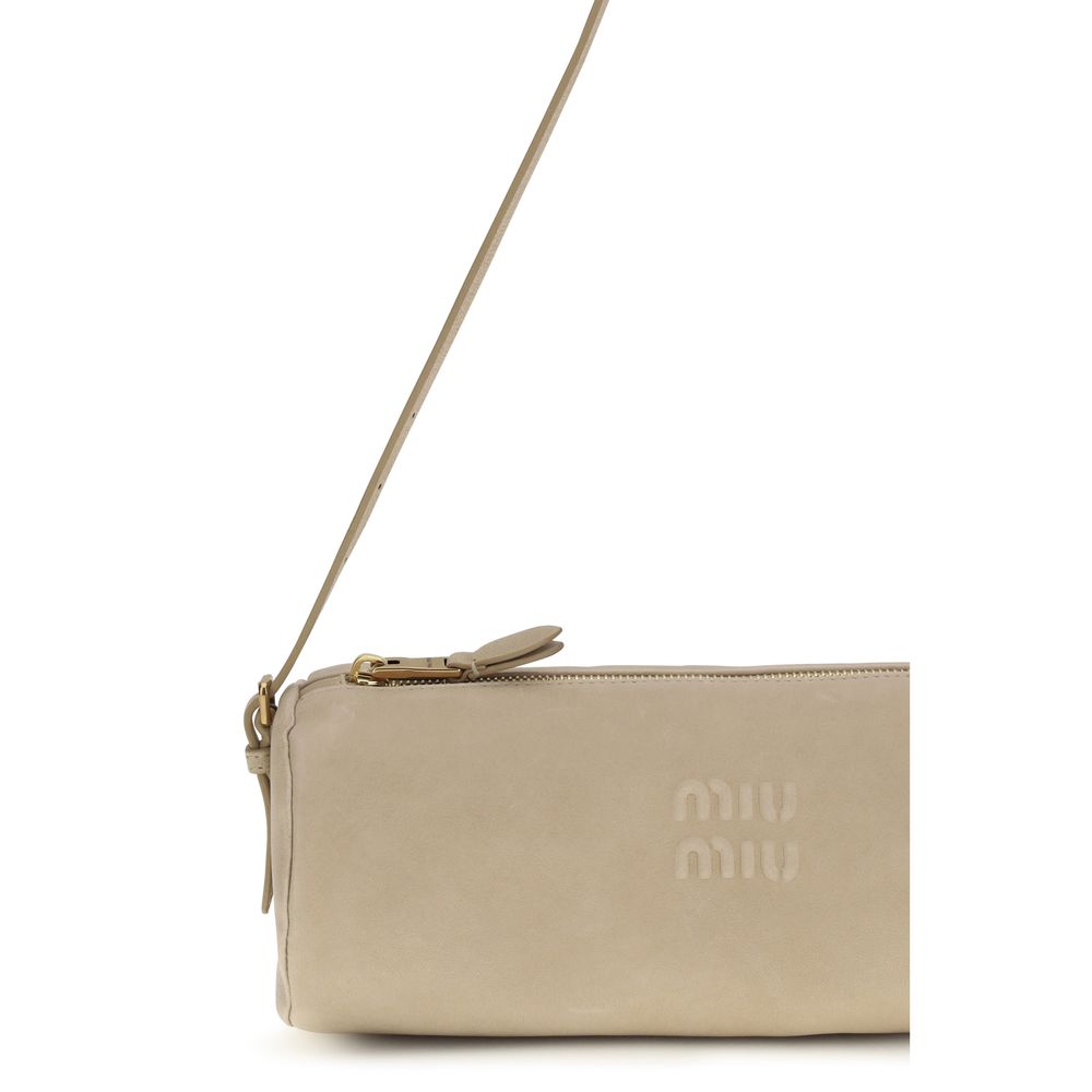 Miu Miu Beige Calf Leather Shoulder Bag