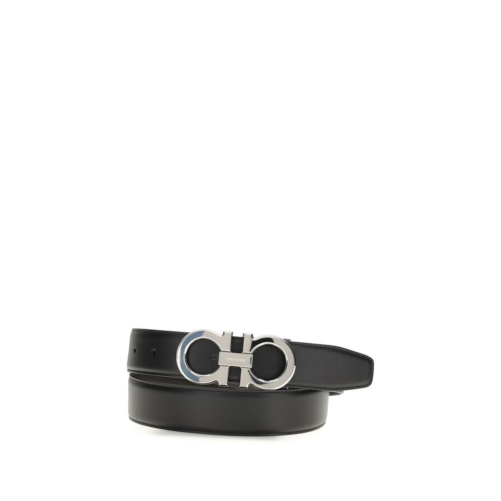 Ferragamo Black Calf Leather Belt