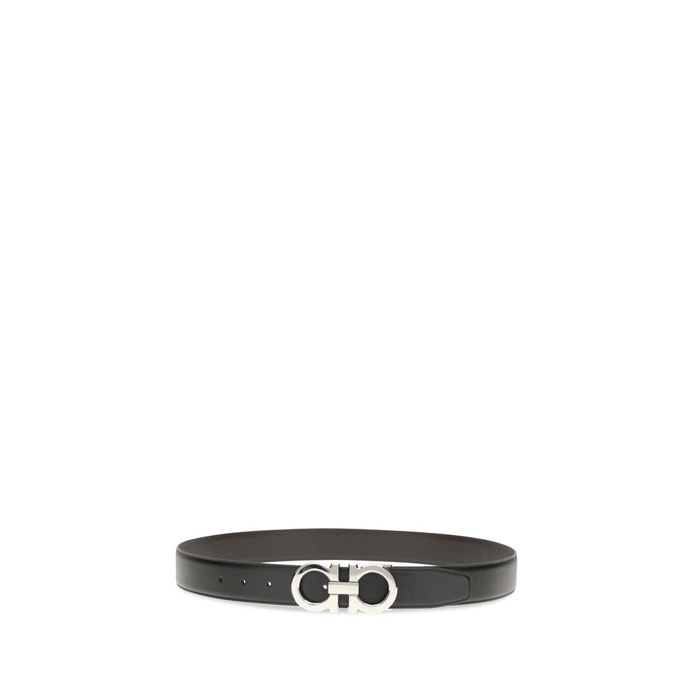 Ferragamo Black Calf Leather Belt