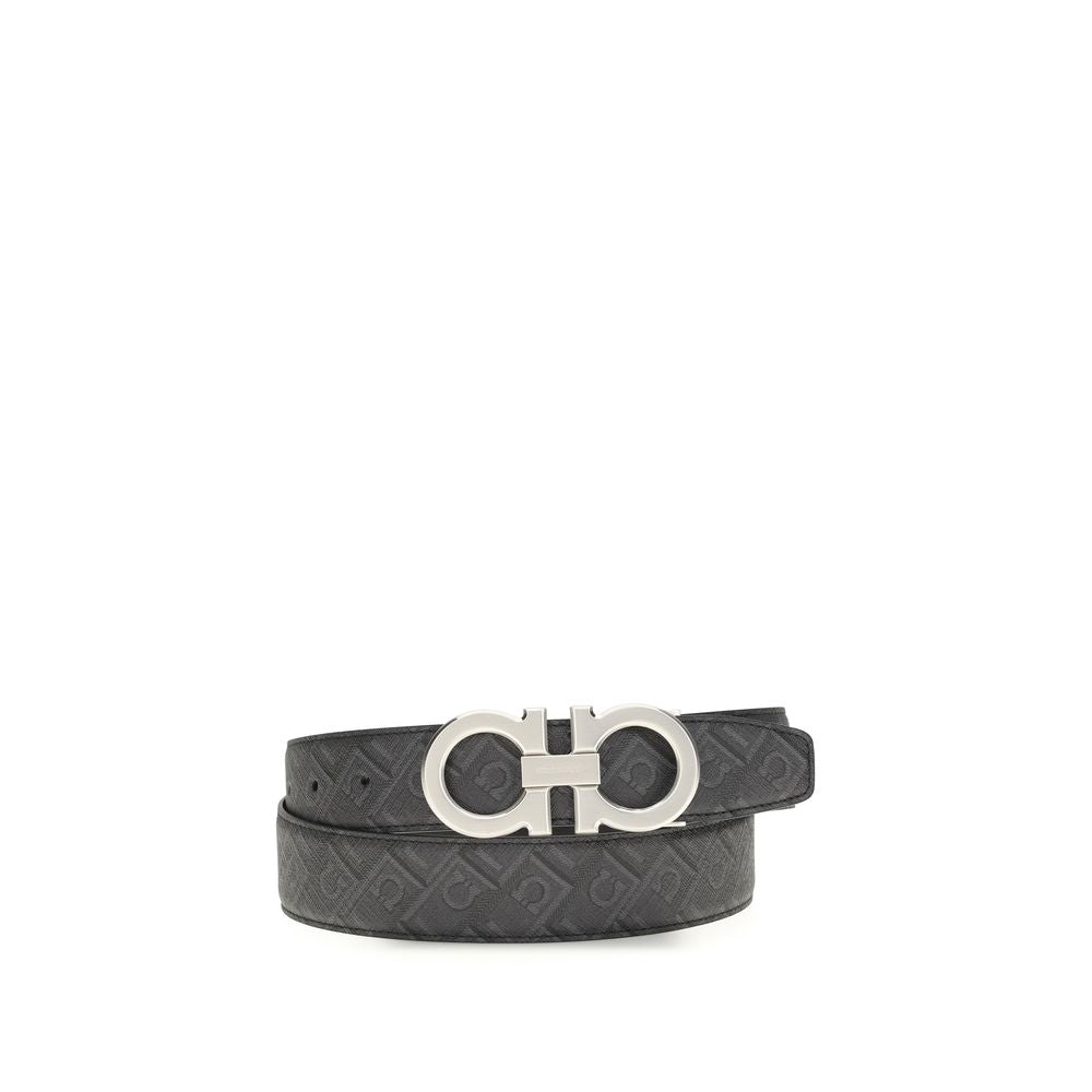 Ferragamo Black Calf Leather Regular Belt
