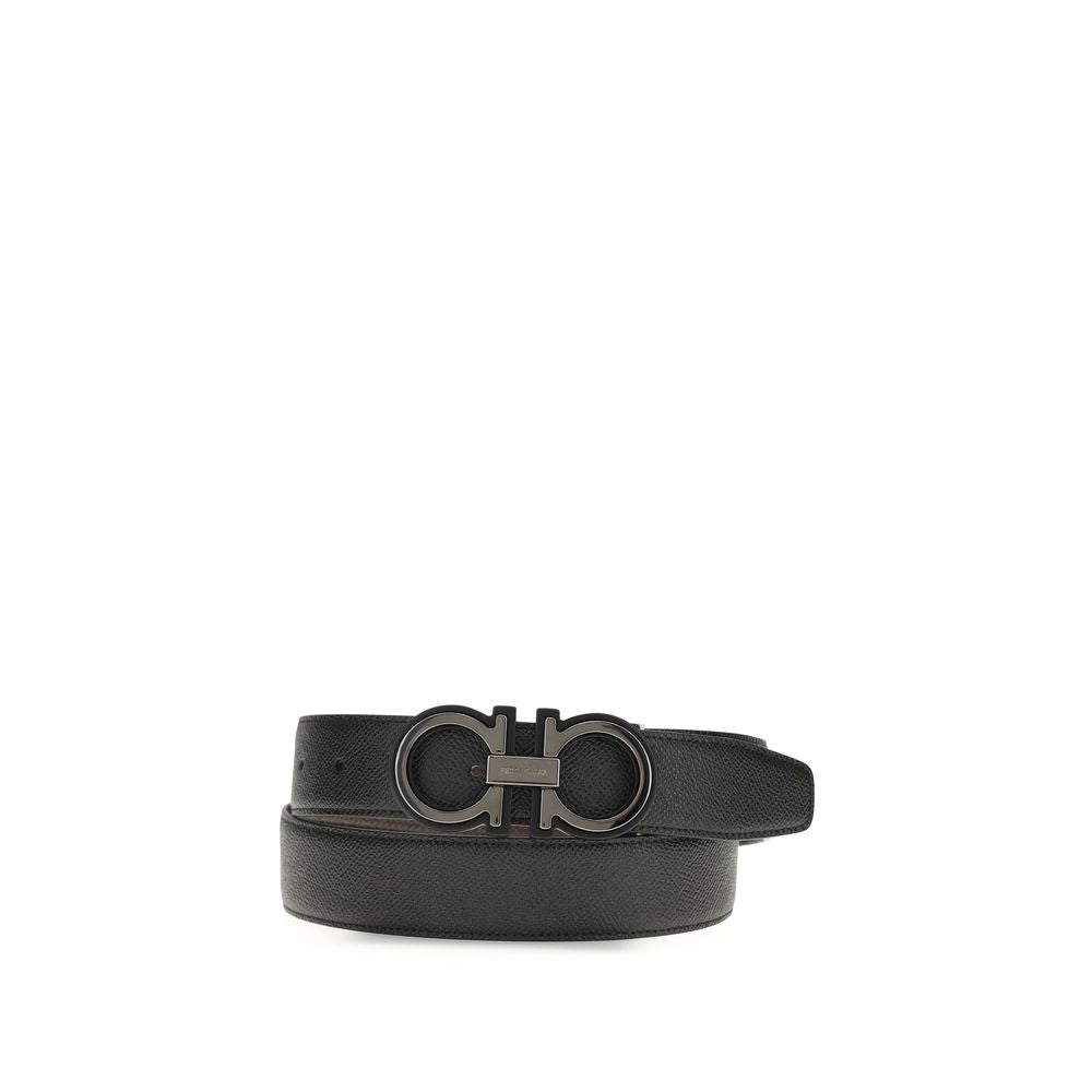 Ferragamo Black Calf Leather Regular Belt