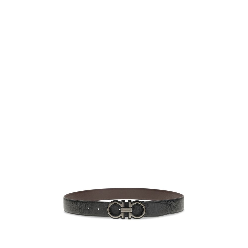 Ferragamo Black Calf Leather Regular Belt