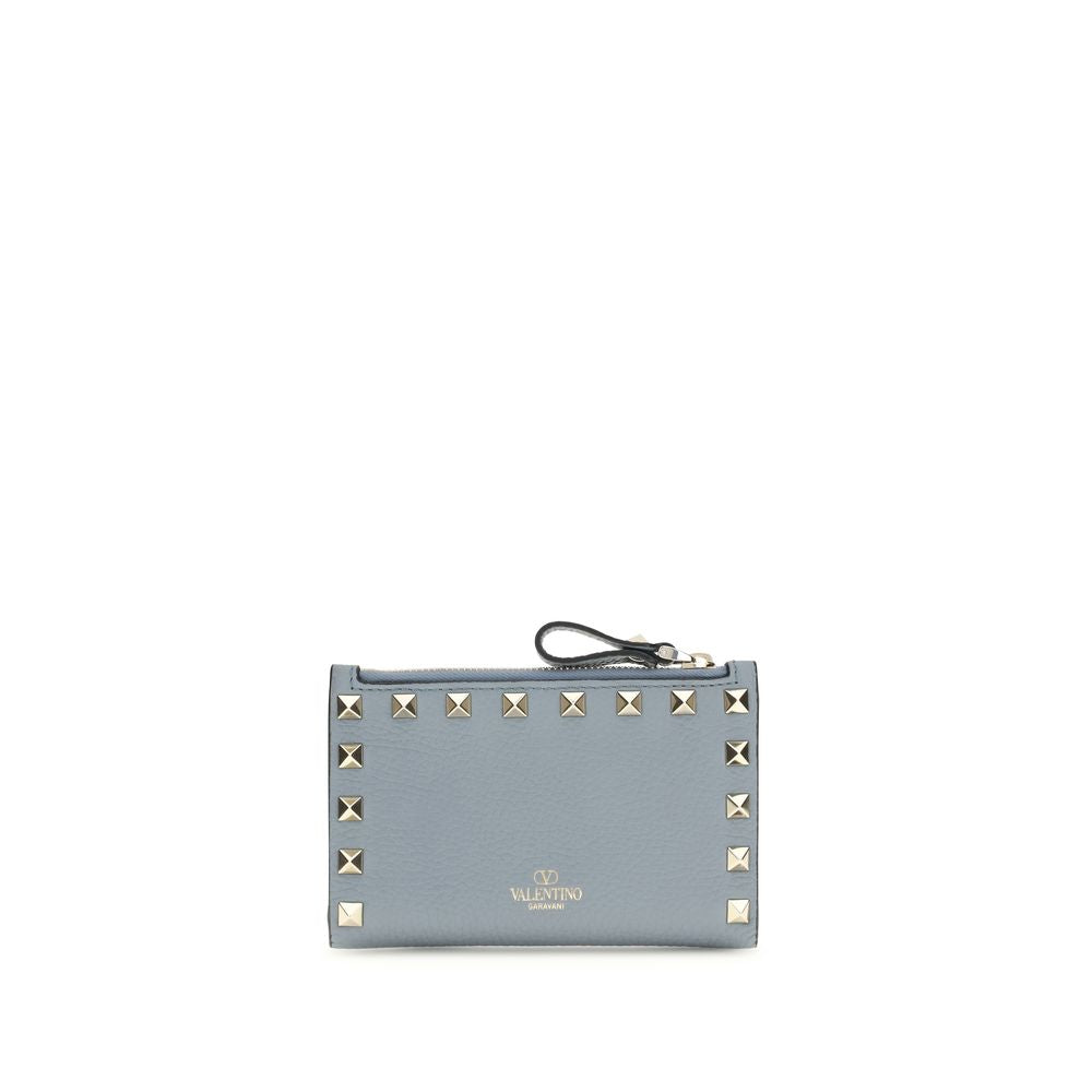 Valentino Garavani Blue Calf Leather Card Holder
