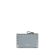 Valentino Garavani Blue Calf Leather Card Holder