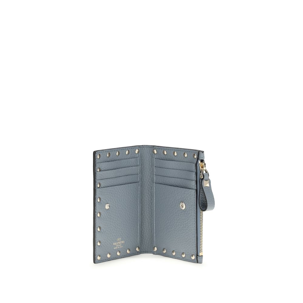 Valentino Garavani Blue Calf Leather Card Holder