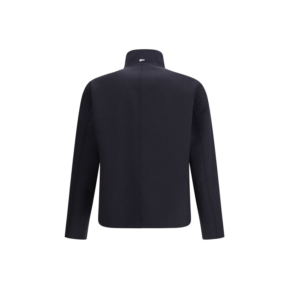 Herno Blue Stretch Wool Coat