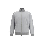 Brioni Gray Cotton Zip Sweatshirt