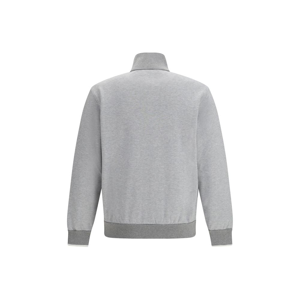 Brioni Gray Cotton Zip Sweatshirt
