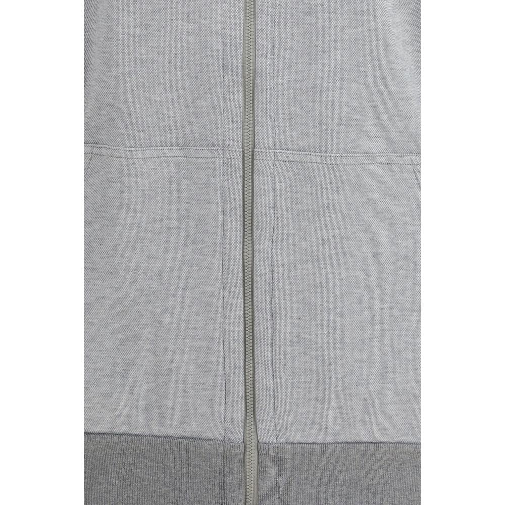 Brioni Gray Cotton Zip Sweatshirt