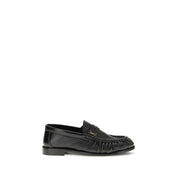 Saint Laurent Black Lamb Leather Slip-On Loafers