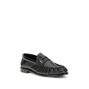 Saint Laurent Black Lamb Leather Slip-On Loafers