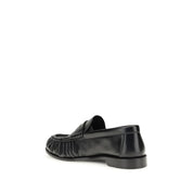Saint Laurent Black Lamb Leather Slip-On Loafers