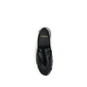 Saint Laurent Black Lamb Leather Slip-On Loafers