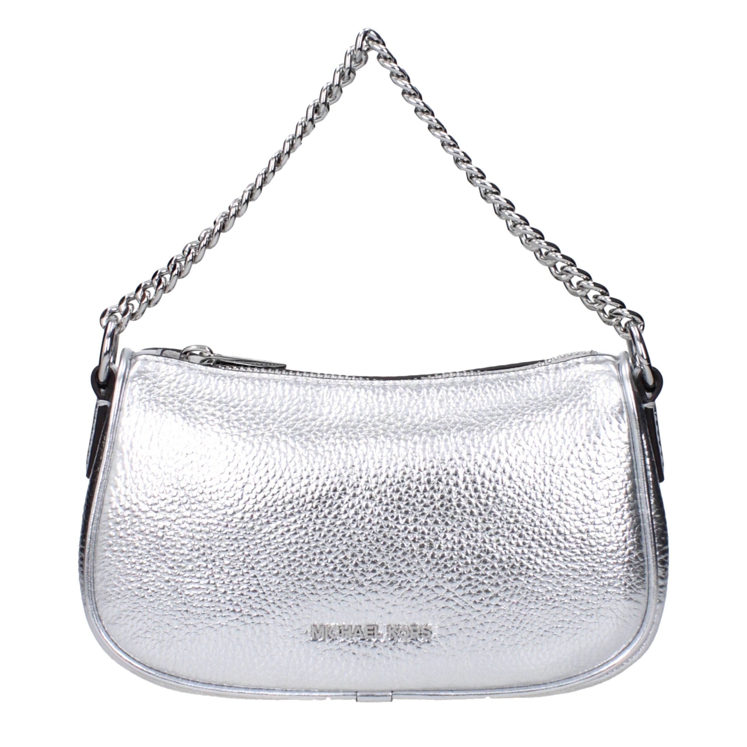 Michael Kors Silver Leather Handbag