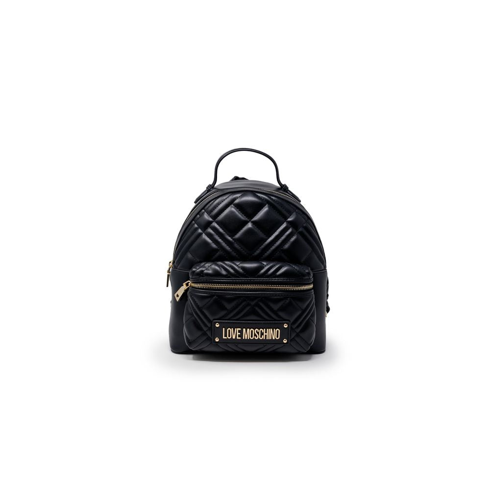 Love Moschino Black Polyurethane Backpack