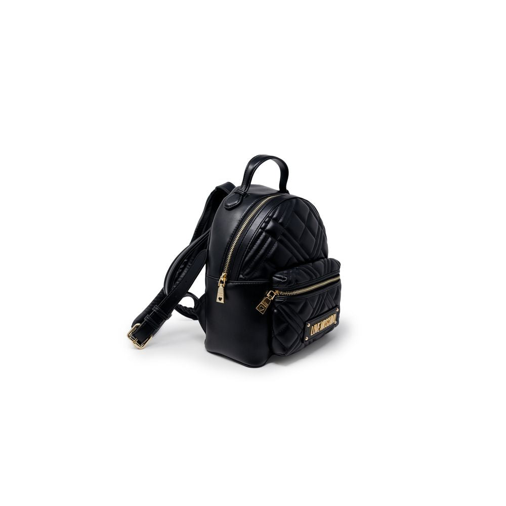 Love Moschino Black Polyurethane Backpack