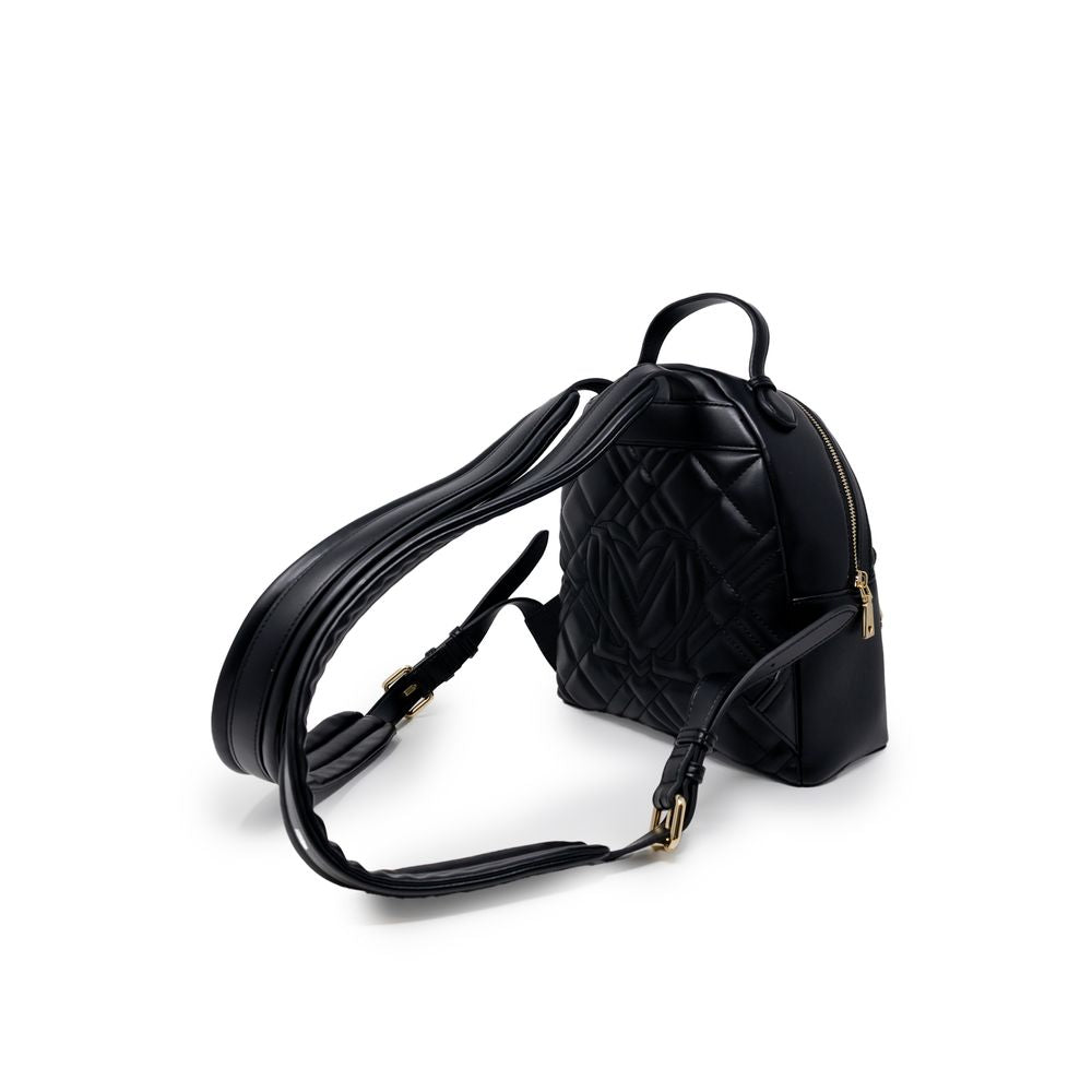 Love Moschino Black Polyurethane Backpack