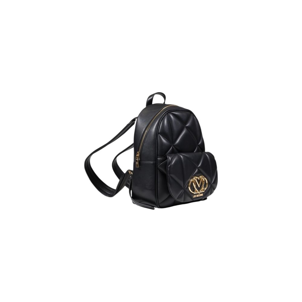 Love Moschino Black Polyurethane Backpack