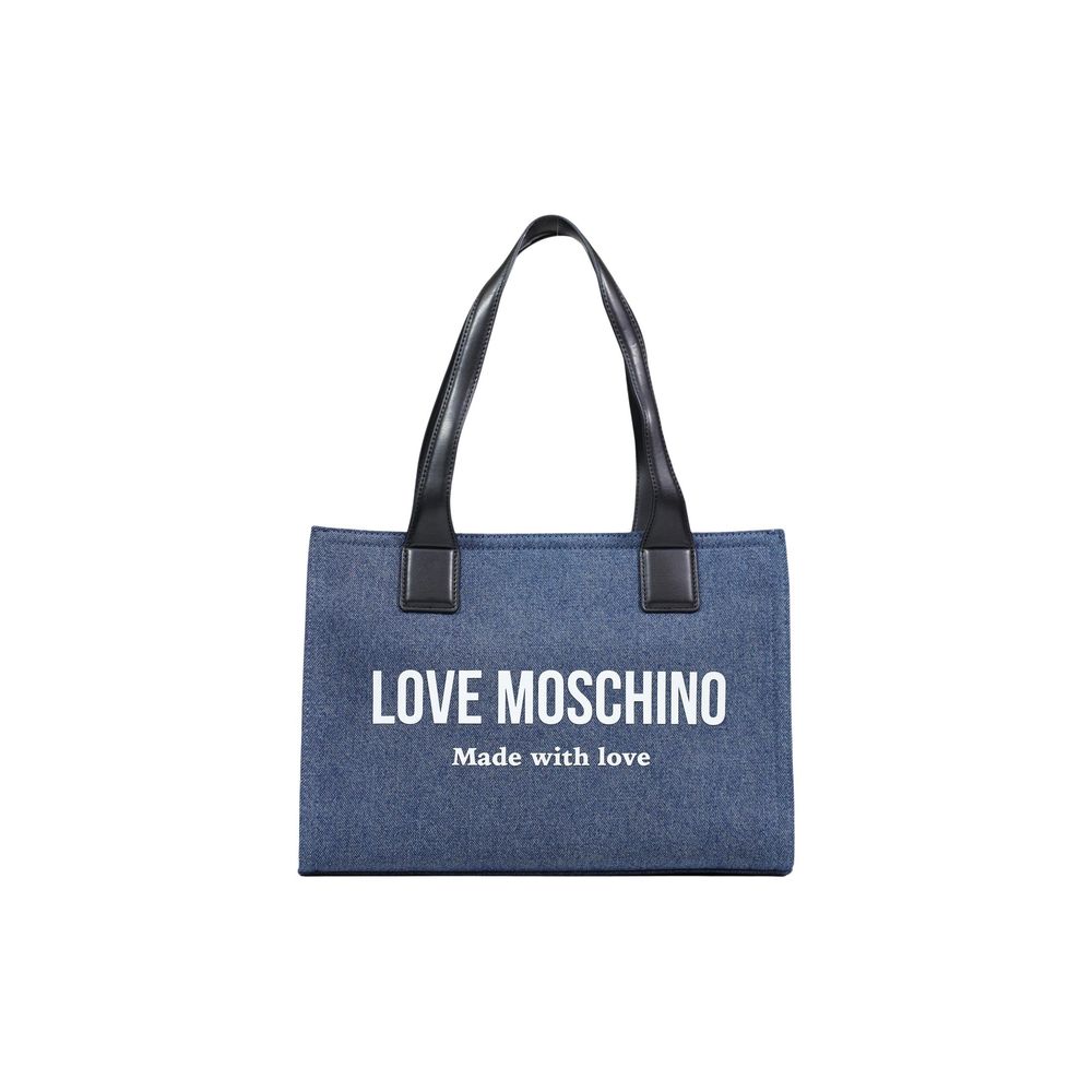 Love Moschino Blue Cotton Blend Handbag